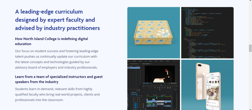 Screenshot of digital design landing page